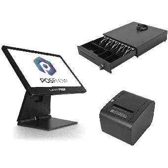 POS hardware — terminal, printer and cash drawer provided by POSFlow Solutions